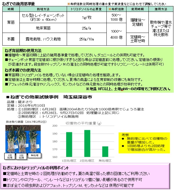 ねぎ で使用できるアリスタ製品のご紹介