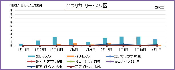 リモ・スワ区　～10/27放飼でも厳寒期2頭/葉と安定的に定着～